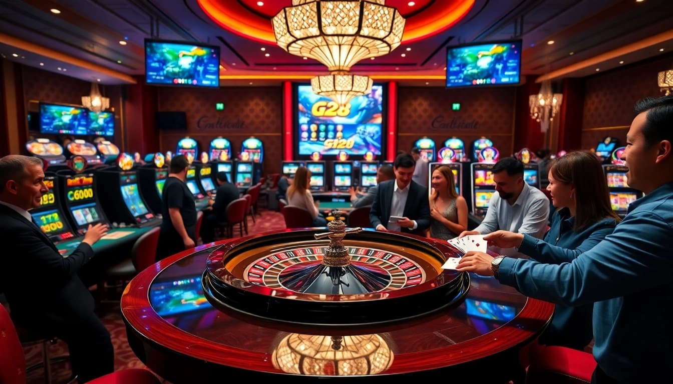 Experience thrilling g28 bet action at a luxurious casino with vibrant games and sophisticated ambiance.