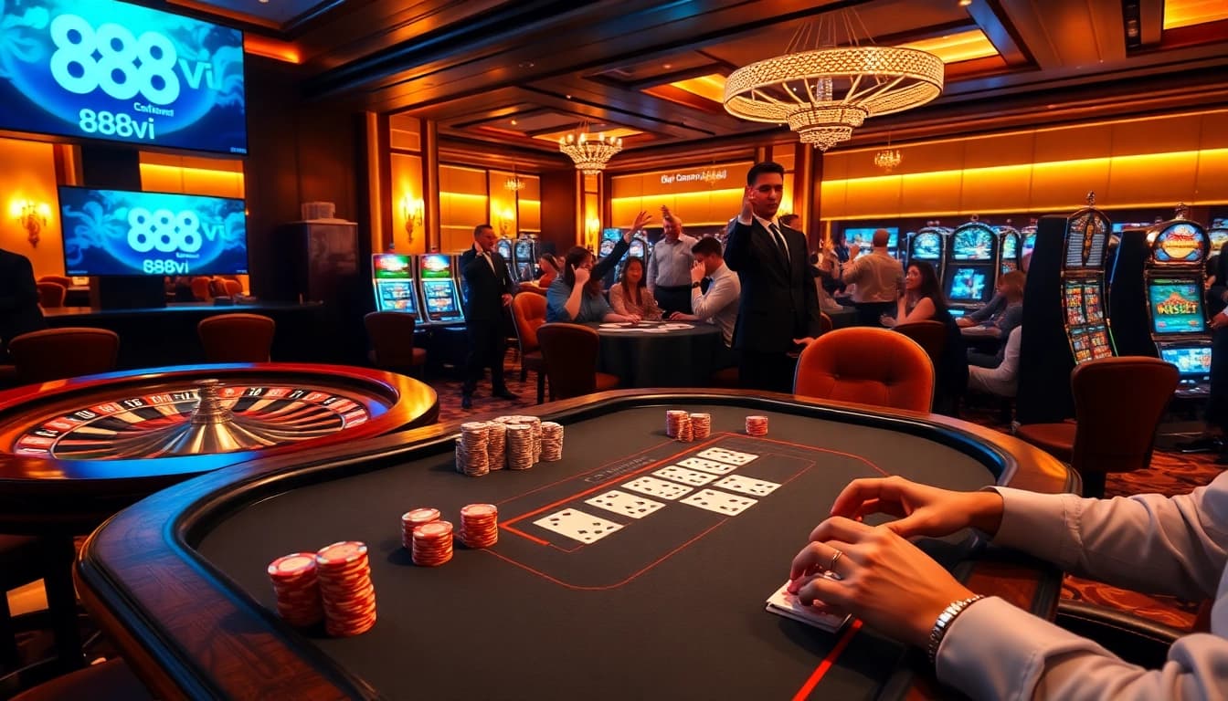 Experience the thrill of gambling at 888vi with exciting poker games and vibrant casino ambiance.