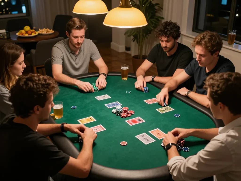33win players engaged in an exciting poker game, showcasing competitive strategy and camaraderie.