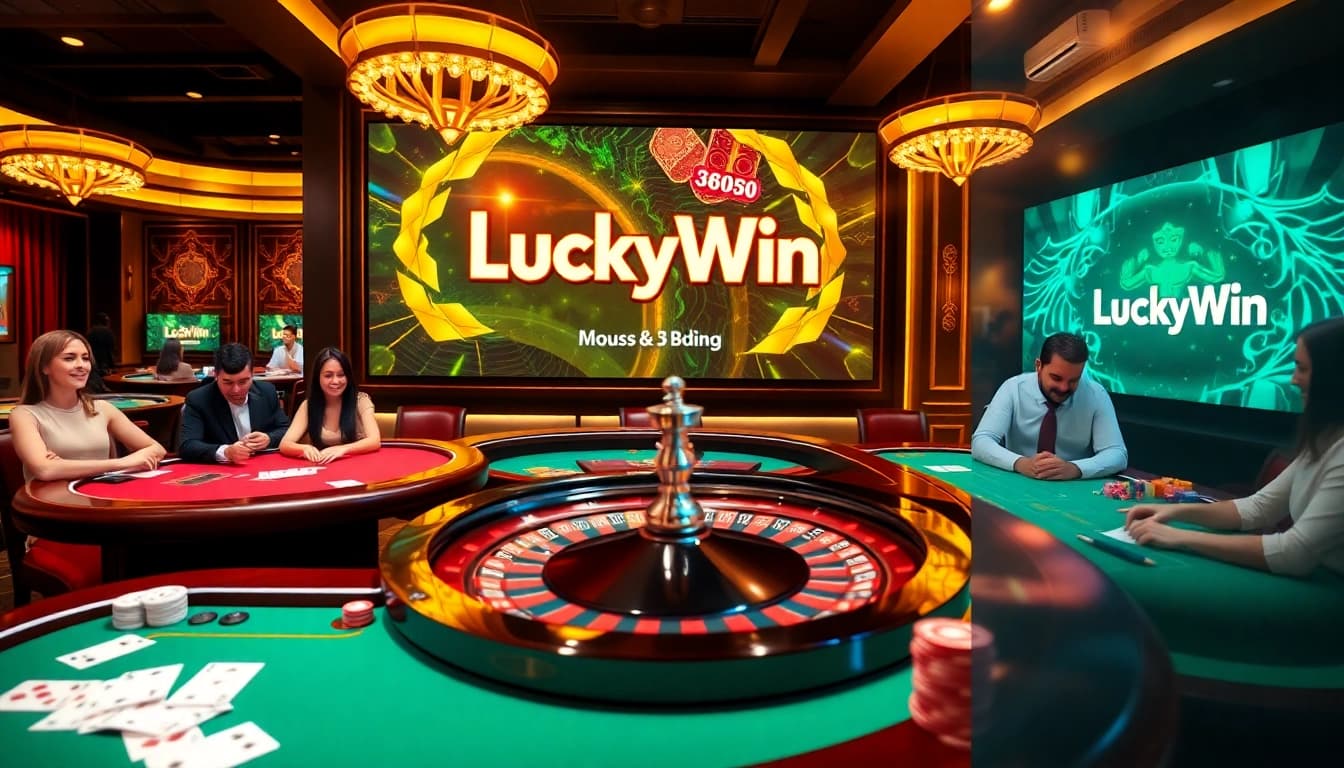 Players enjoying exciting games at LuckyWin's vibrant online casino interface.