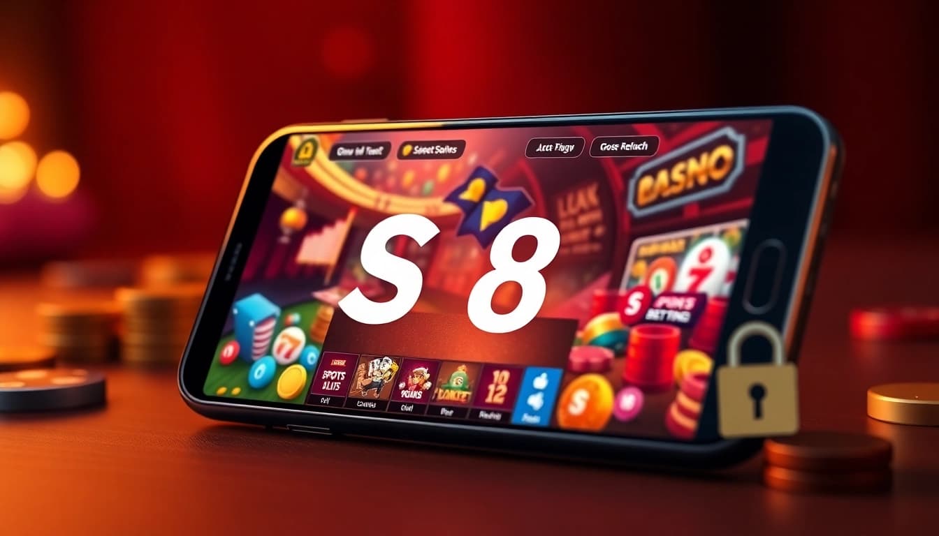 S8 online gambling interface showcasing engaging games on a smartphone