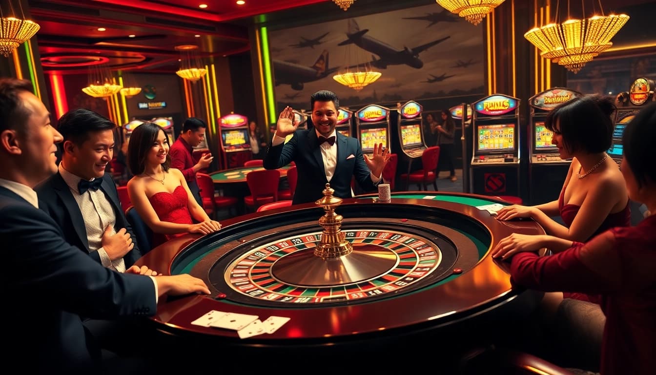 Experience the thrill of winning at dh88-themed casino tables with vibrant chips and cards.