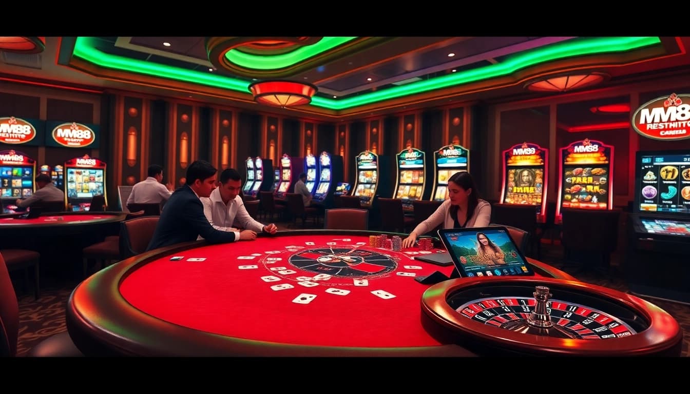 Experience the thrill of winning at MM88's luxurious casino tables and games.