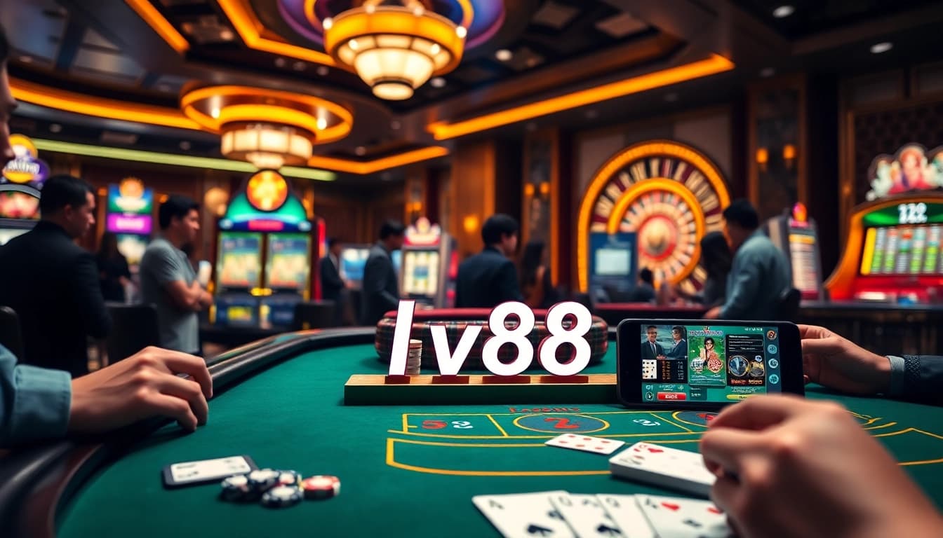 Players engaging at the lv88 baccarat table, experiencing the excitement of casino gaming.