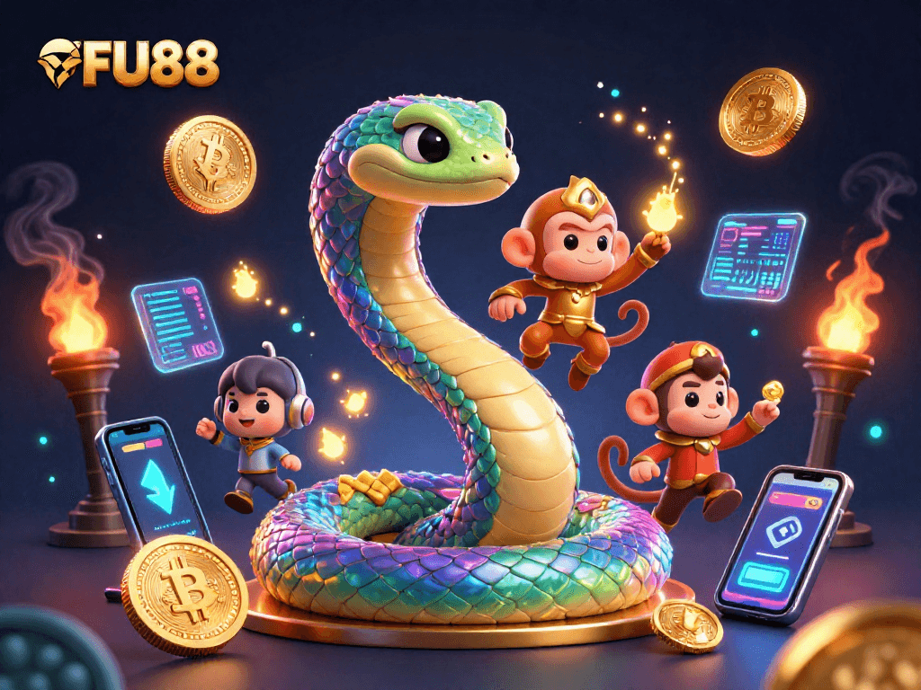 Experience the thrilling world of FU88 with vibrant interactive gaming elements and characters.