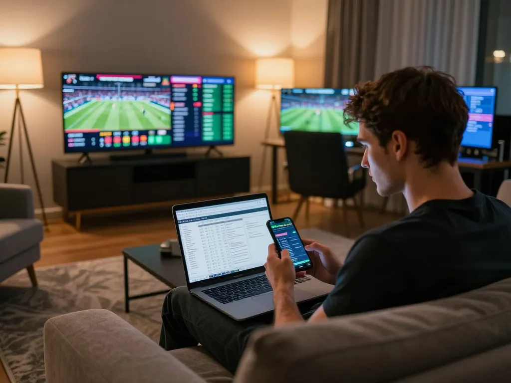 CakhiaTV user engaging in live sports betting on smartphone during a match.