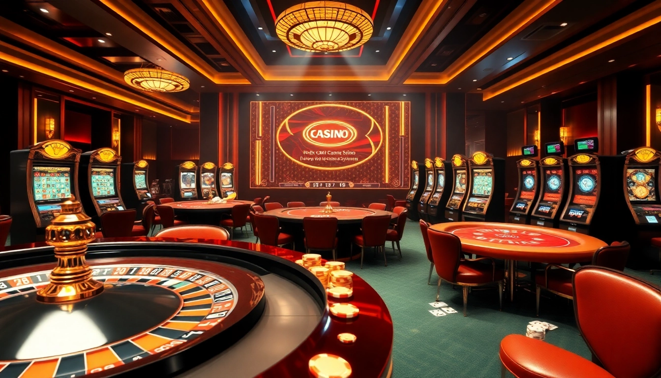 Experience excitement at nhà cái uy tín ở việt nam with luxury casino elements like roulette wheels and poker tables.