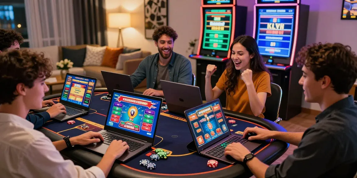 Players enjoying games at casinos that accept credit cards with vibrant displays and excitement in a stylish setting.