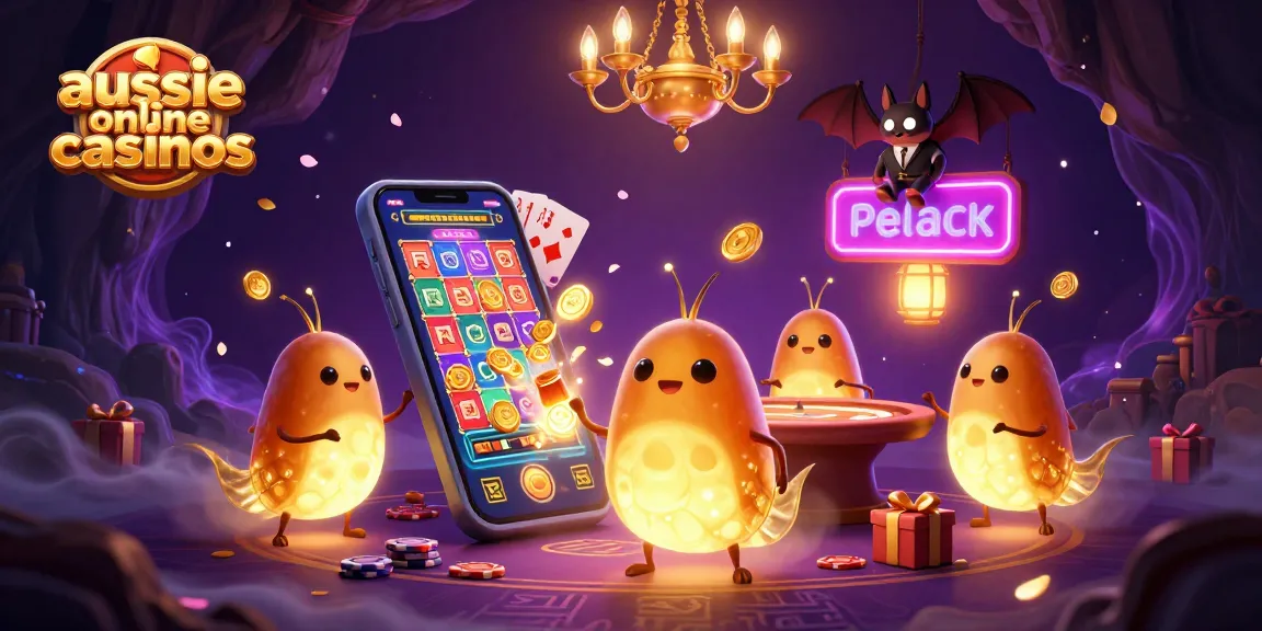 Engage in aussie online casinos with vibrant glowworms lighting up a cave casino atmosphere.