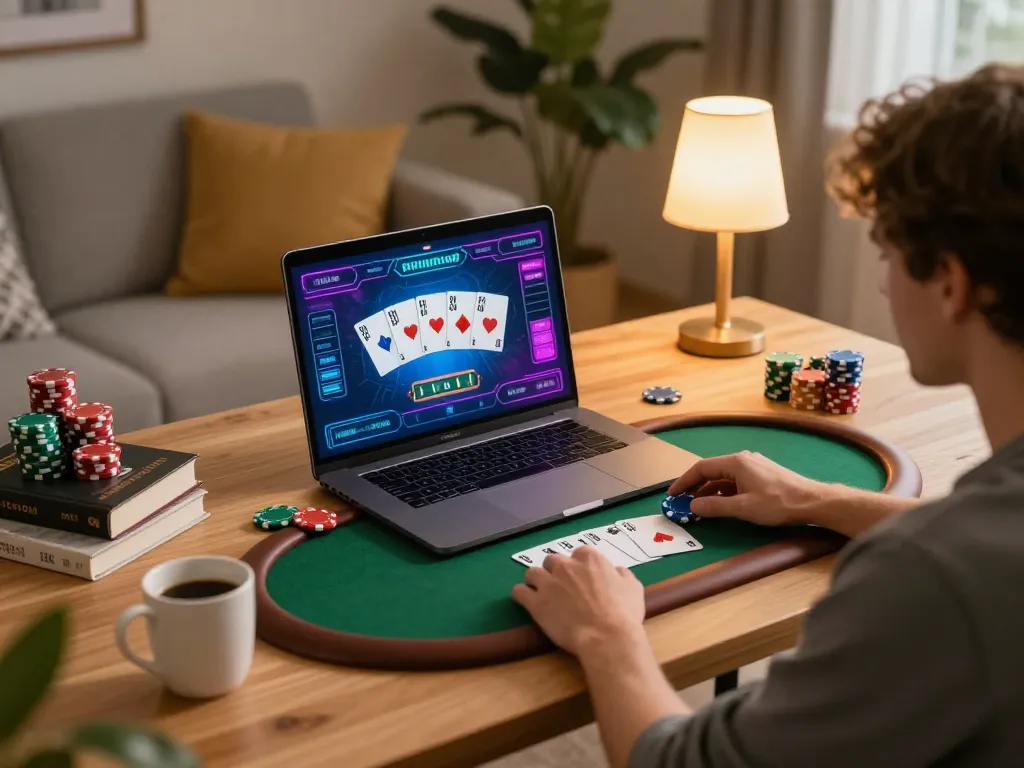 Engaging online poker game on trang chủ 789win with vibrant interface and cozy setup.