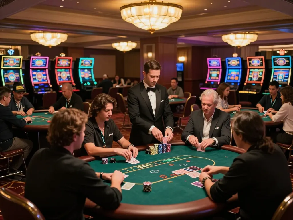 Players at BJ88 casino engaged in thrilling poker gameplay showcasing a vibrant atmosphere.