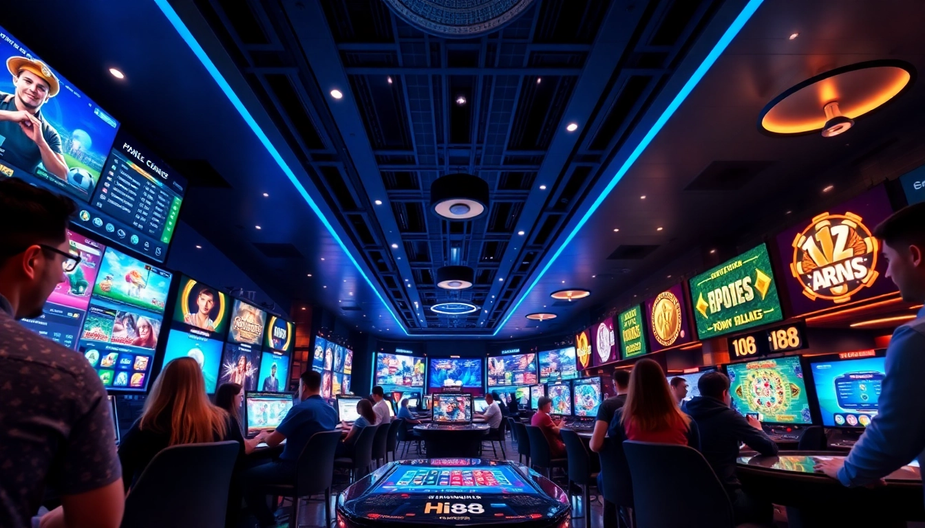 Exciting gaming environment at Hi88, showcasing online betting options like sports and casino games.
