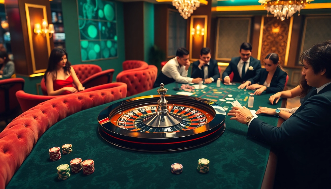 Players enjoying their time at the tables while betting at https://xx88.pro/, showcasing poker chips and excitement.