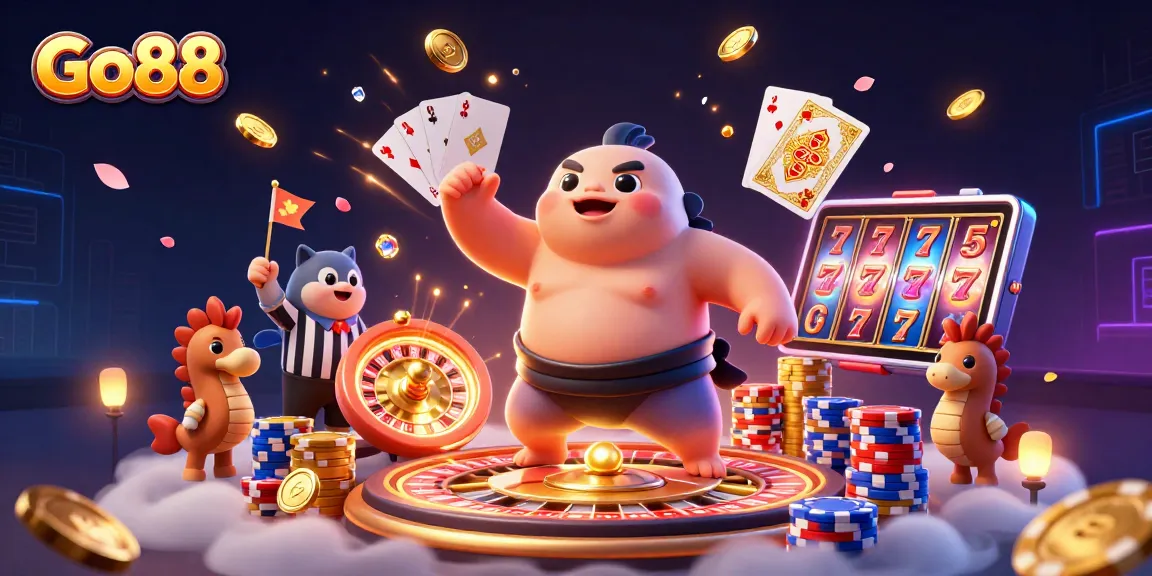 Go88 enhances the casino gaming experience with a vibrant underwater theme featuring a fugu, catfish referee, and stunning game elements.