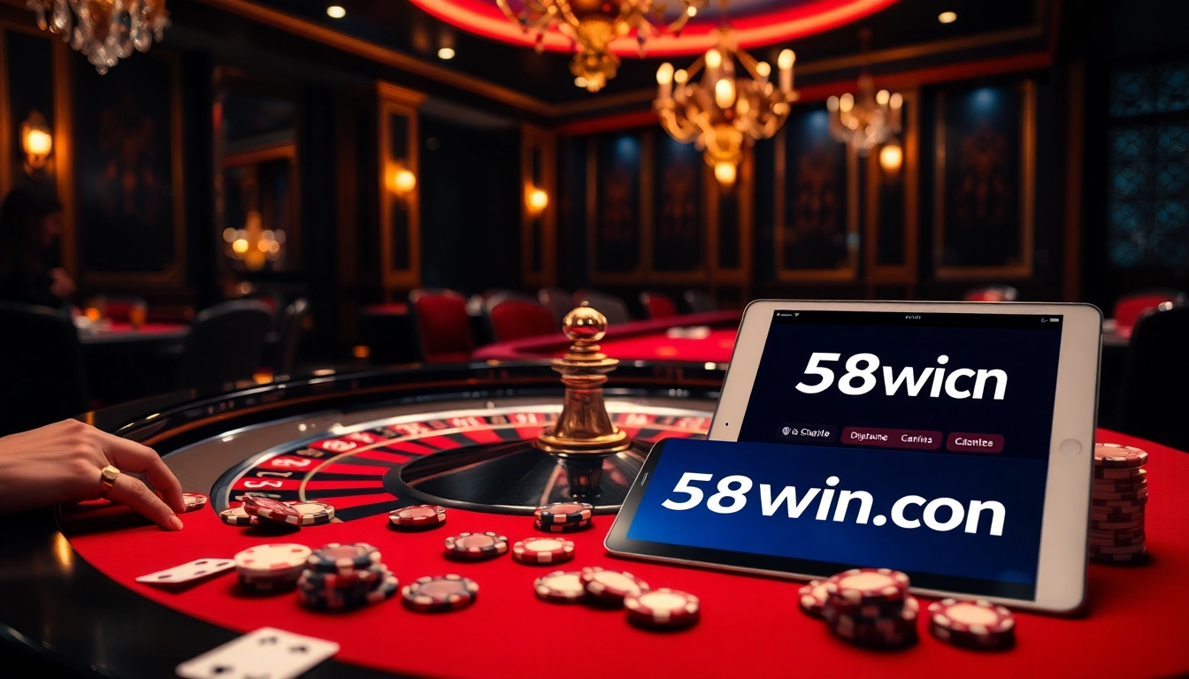 Experience the excitement of winning at 58win.con with vibrant casino visuals and thrilling betting action.