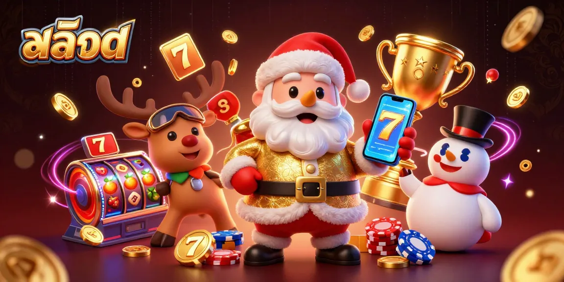 Engage with exciting สล็อต jackpot spins featuring a casino Santa, reindeer dealer, and chip-topped snowman.