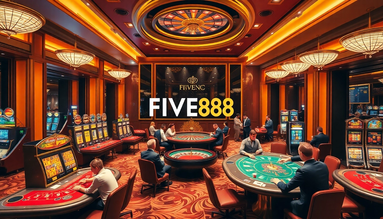 Experience the thrill of gambling at FIVE88 with exciting tables and vibrant slot machines.