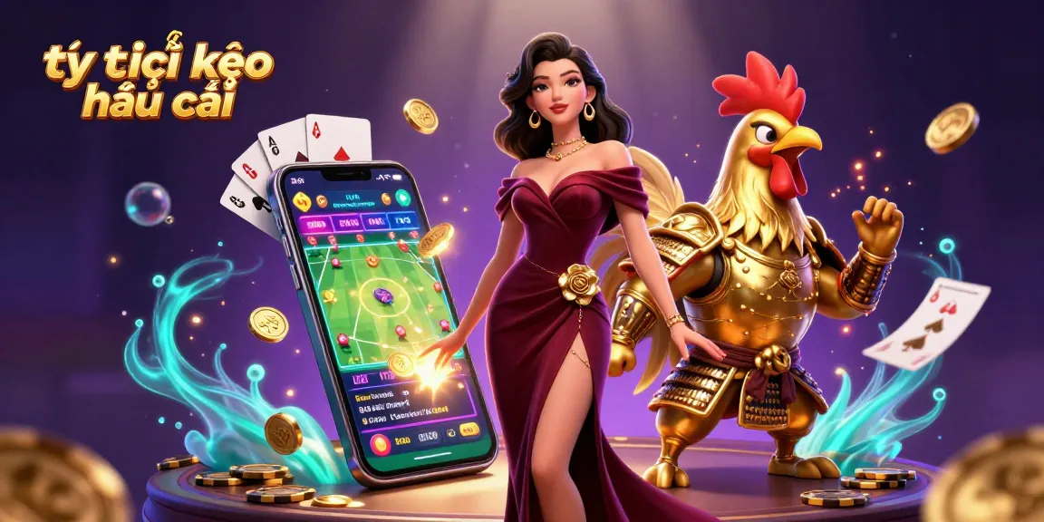 Experience exhilarating betting action with tỷ lệ kèo nhà cái, showcasing vibrant sports elements and dynamic characters.