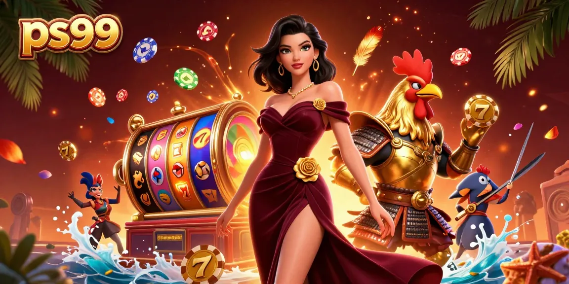 Engage with vibrant ps99 slot game action portrayed in a rich casino scene.