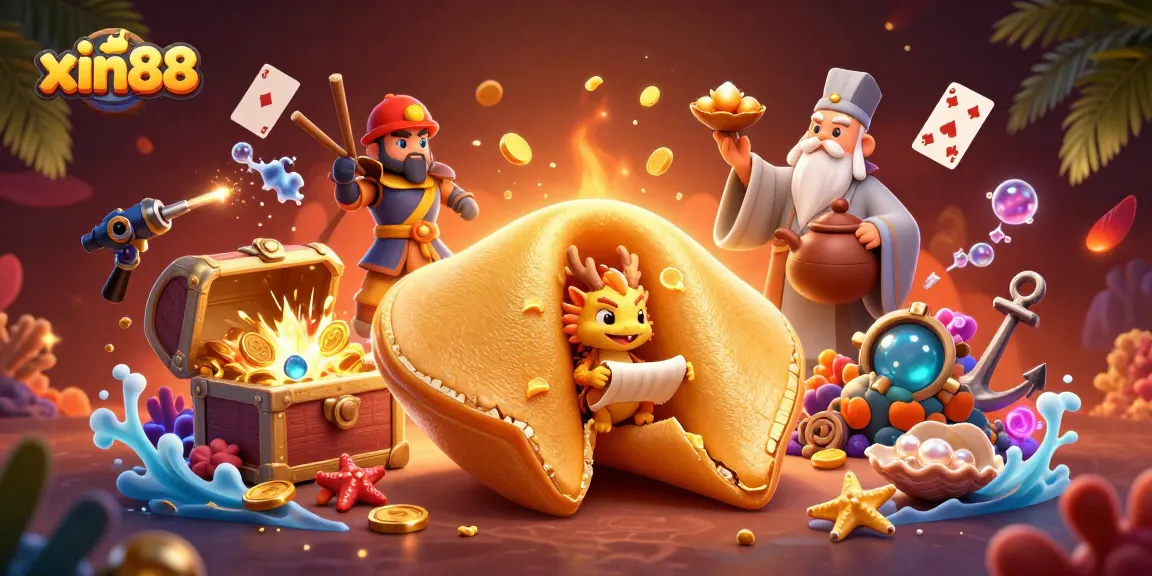 Spin to win big with xin88's dynamic casino scene featuring golden treasures and rich gameplay elements.