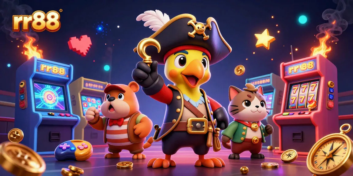Experience the thrill of rr88 with pirate-themed gaming elements in a vibrant casino scene.