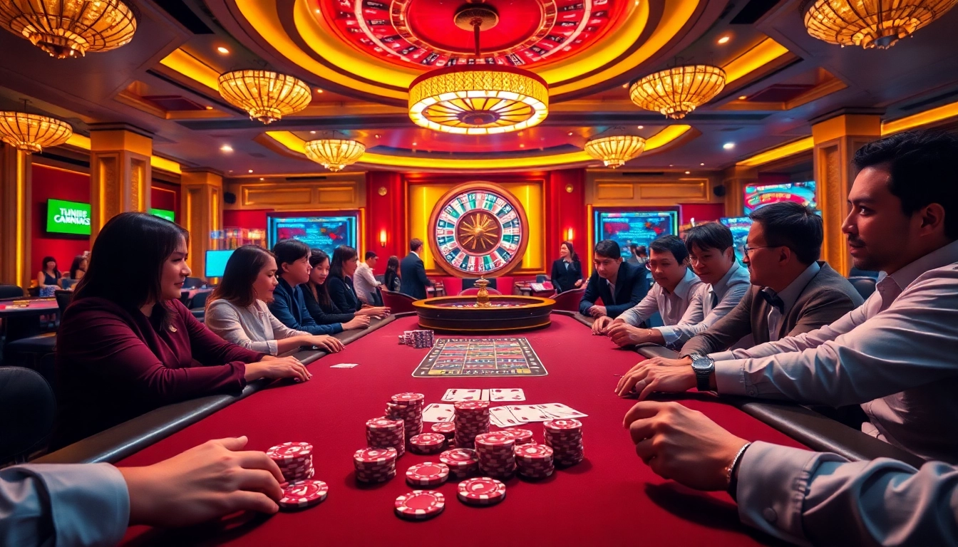 Experience thrilling poker action at Jun888 with vibrant casino ambiance.