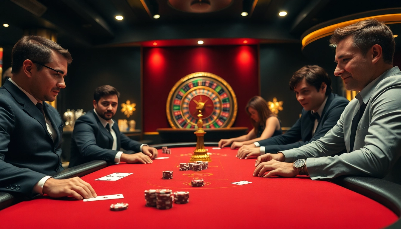 Exciting poker gameplay scene at https://rr88.black/ with vibrant atmosphere and professional players.