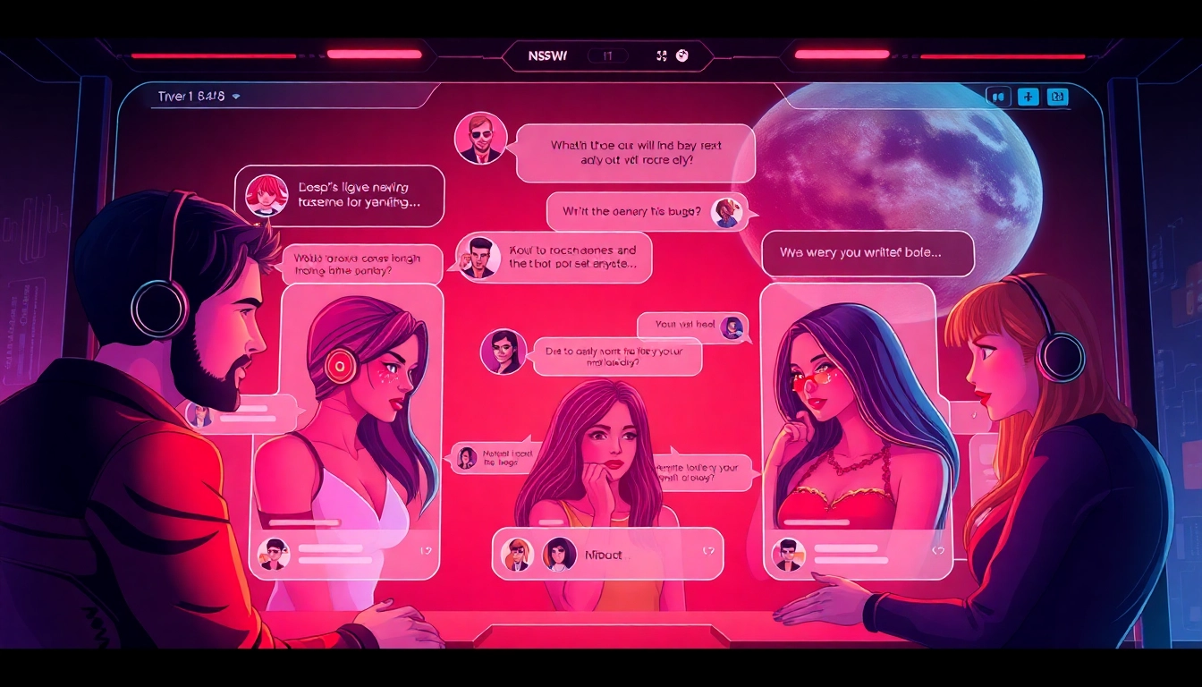 Engaging NSFW AI chat interface showcasing unique characters in intimate conversations.
