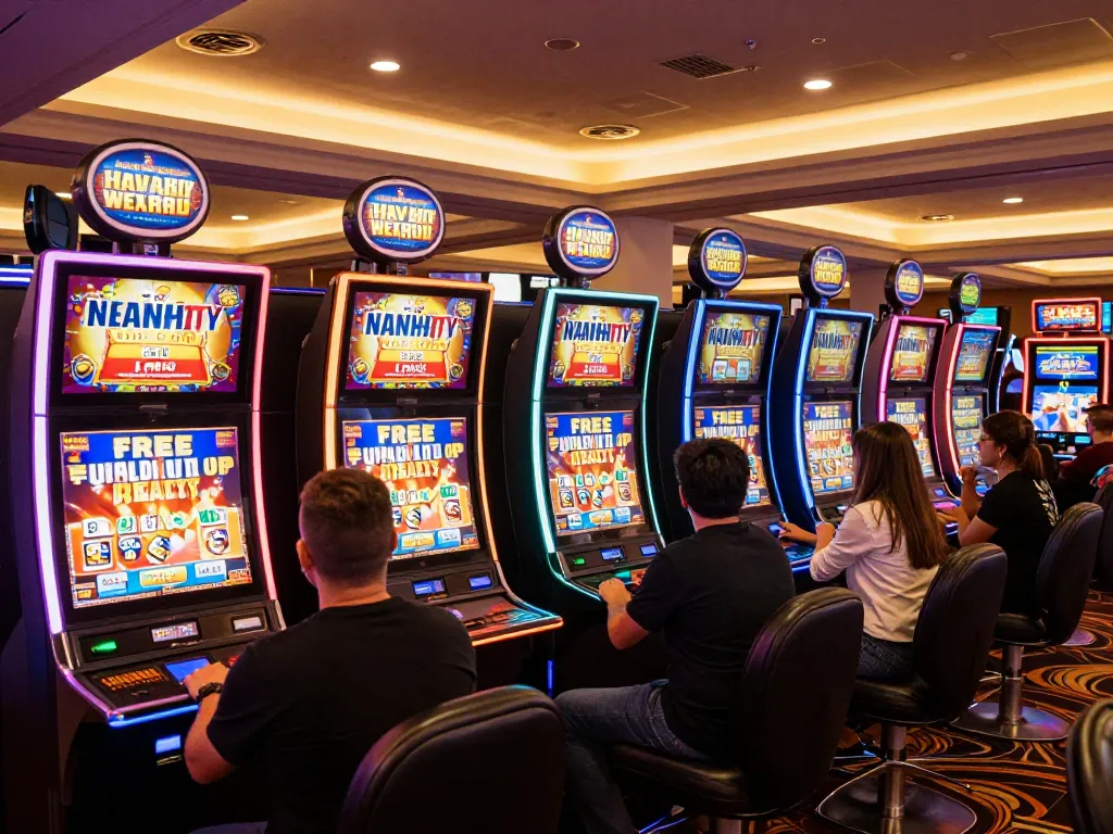 Kaya88 promotions highlighted with engaging slot games and players celebrating wins in a lively casino atmosphere