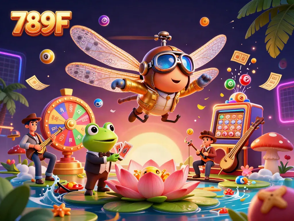 Experience the vibrant gamescape of 789F with dynamic casino action and lively 3D characters.