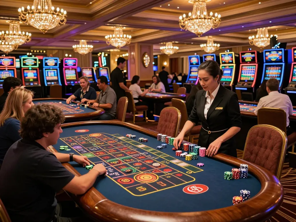 KONG 88 players eagerly betting around roulette tables in a luxurious casino atmosphere.