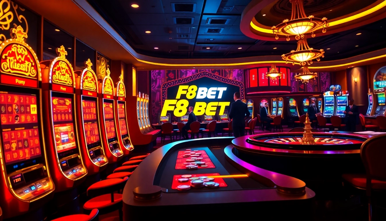 Experience thrilling gambling moments at F8 BET's vibrant casino ambiance.