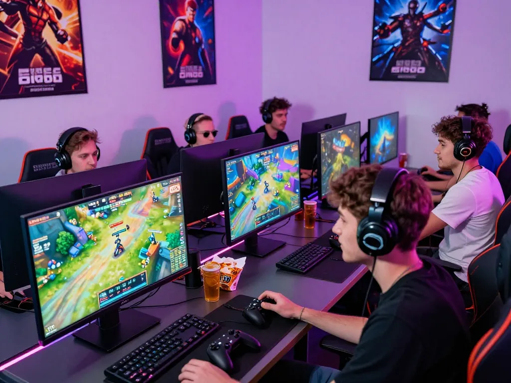 S666 online gaming experience with players engaged in vibrant games and modern setups.