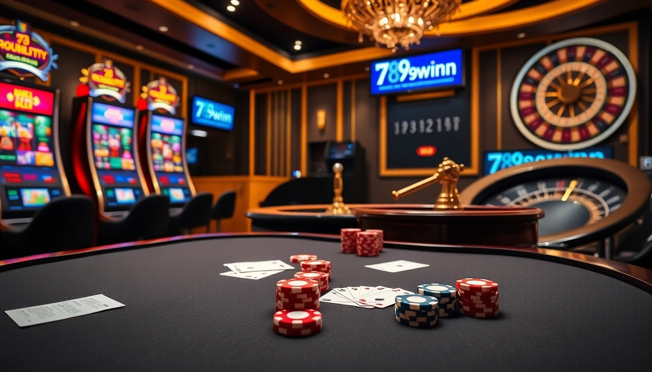 Experience high-stakes excitement at 789winn casino with vibrant slot machines and poker action.
