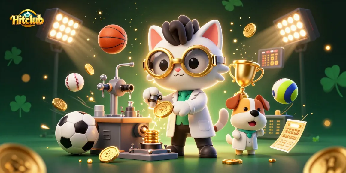 Hitclub engages bettors with exciting sports themes, showcasing vibrant illustrations and gold coins.