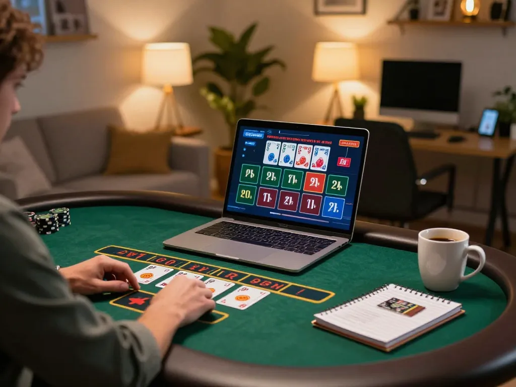 Engaging live dealer blackjack game on FIVE88 showcasing strategic gameplay in a cozy home setting.