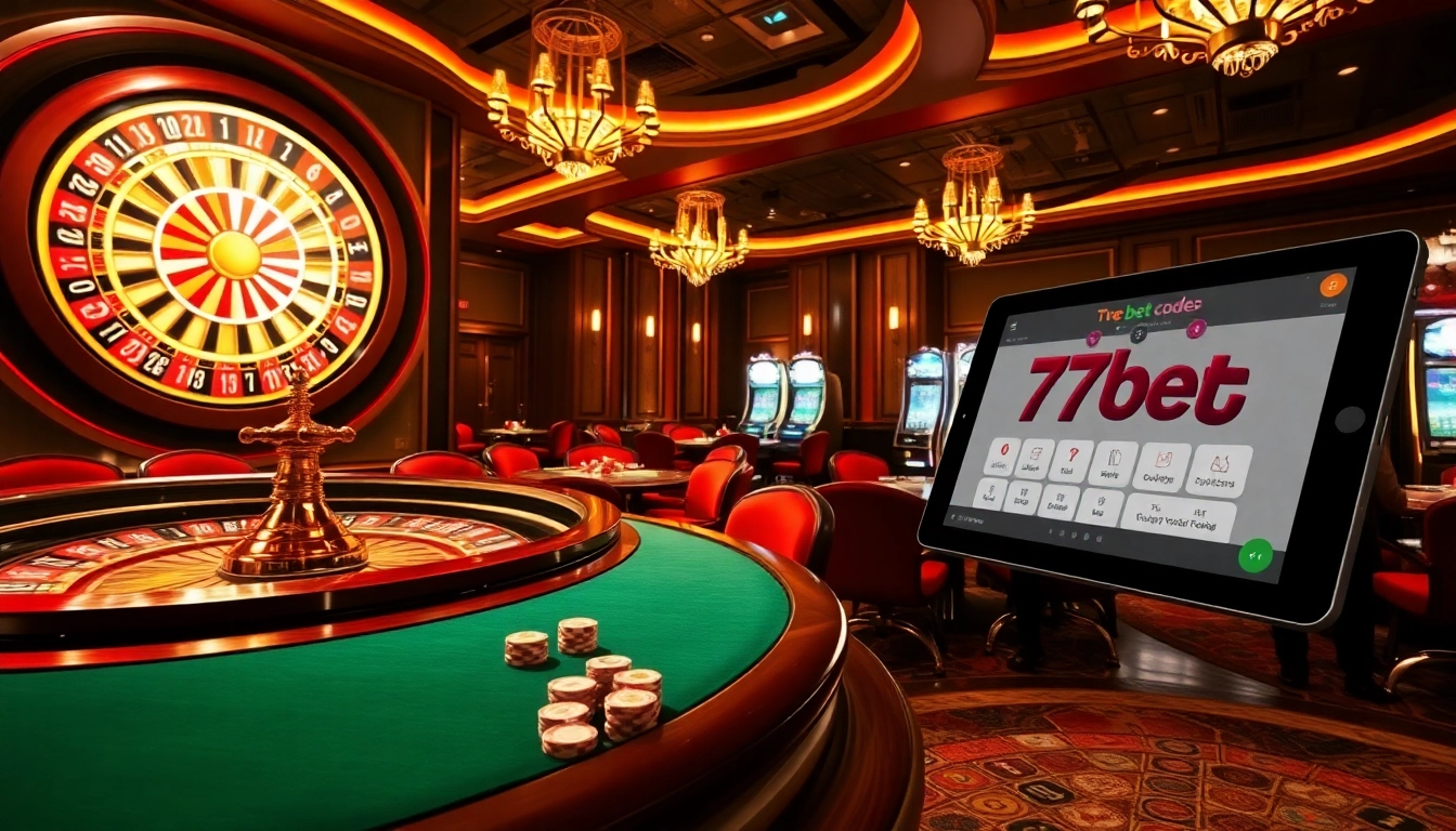 Experience the thrill of 77bet.codes with vibrant table games, dazzling chips, and an inviting casino atmosphere.