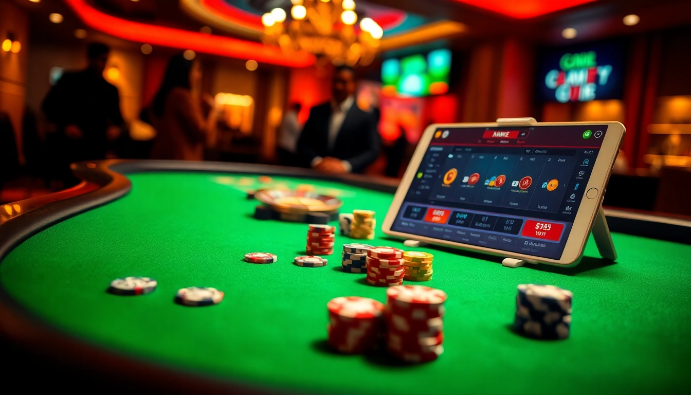 Experience thrilling online gaming at http://go88hv.com/ with luxurious casino elements, vibrant poker chips, and engaging player interaction.