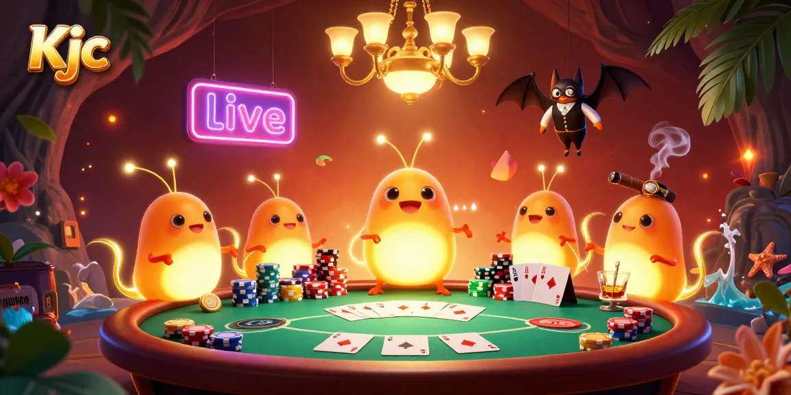 Experience Kjc live action with glowworms lighting a vibrant casino scene that excites players.
