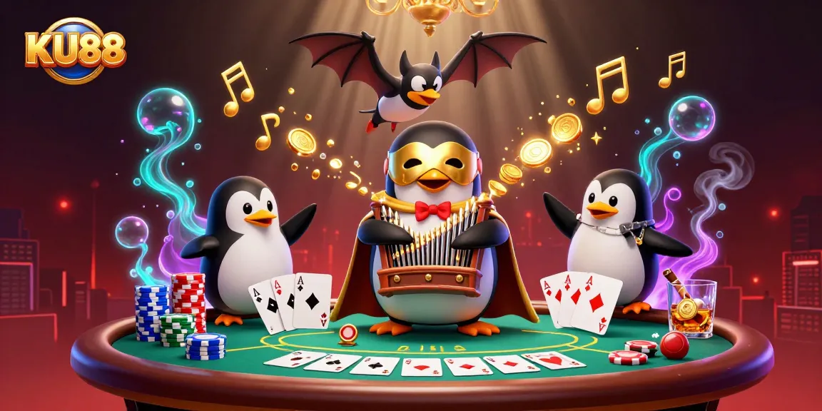 Experience the thrilling KU88 casino scene with dynamic gameplay elements and energetic characters.
