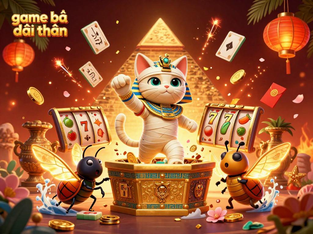 Experience game bài đổi thưởng with captivating Egyptian-themed characters in a dynamic casino scene.