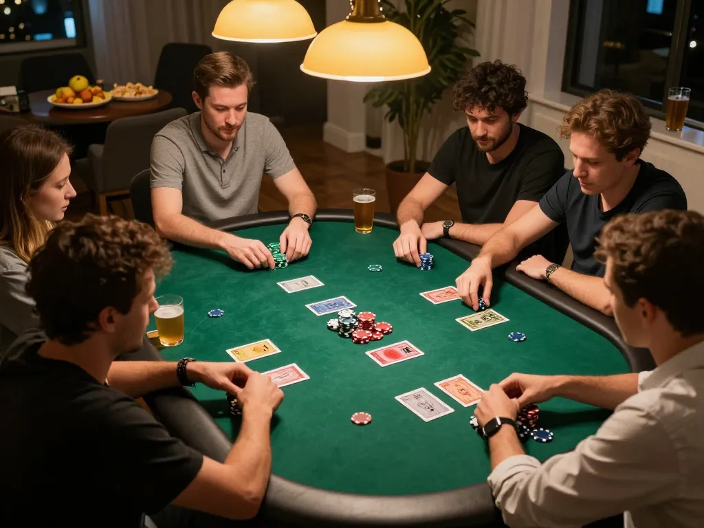 33win players engaged in an exciting poker game, showcasing competitive strategy and camaraderie.