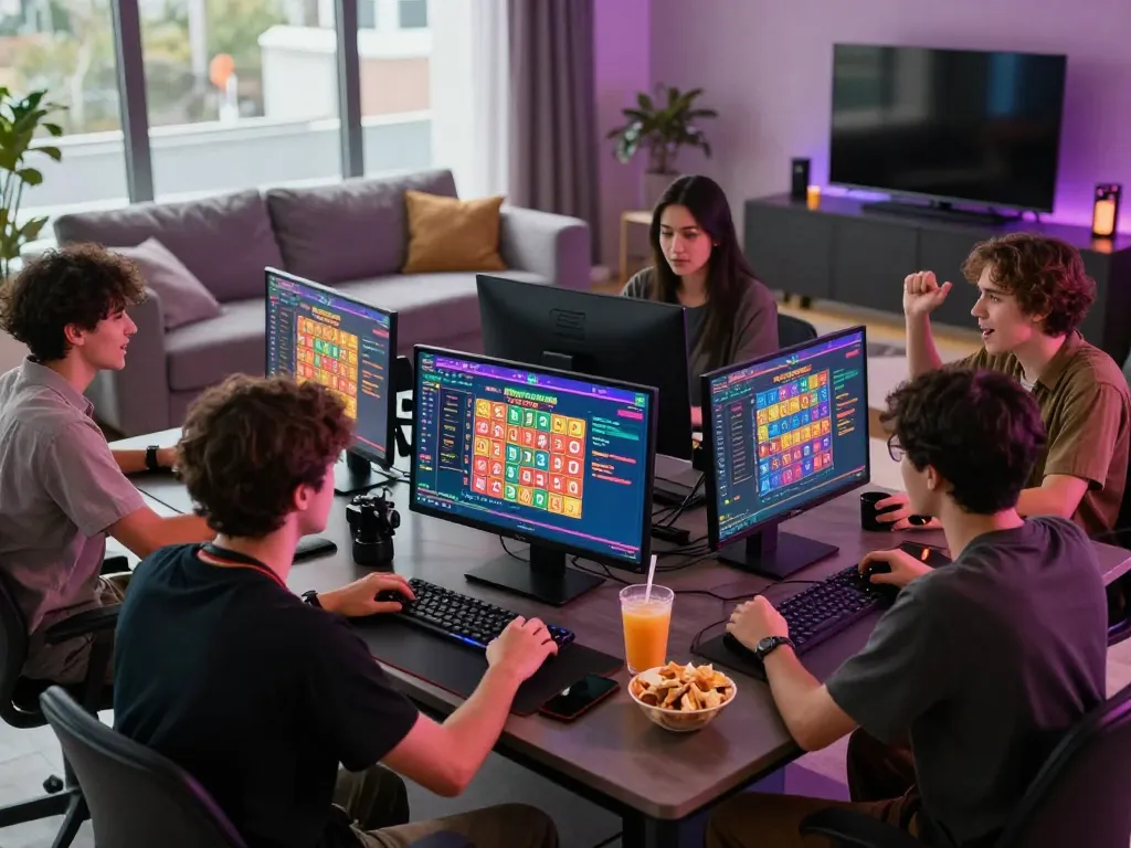 Excited players enjoying đánh lô đề online in a vibrant gaming atmosphere.