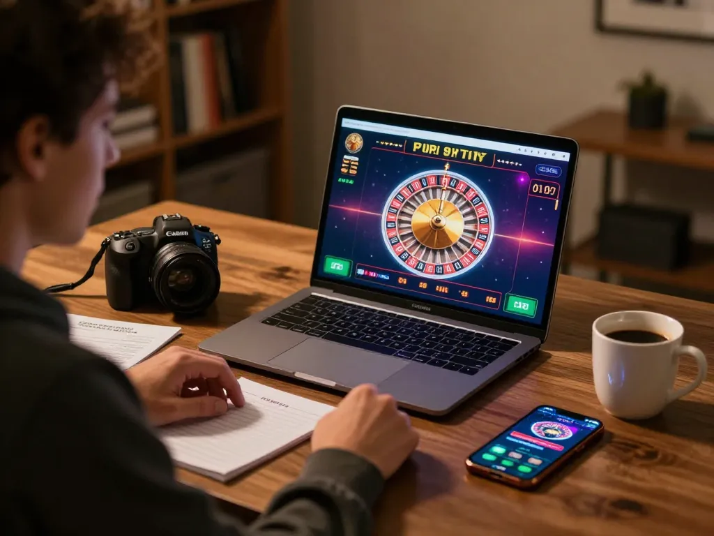 Engaging in a live dealer roulette game on 23winn platform from a cozy home setup.