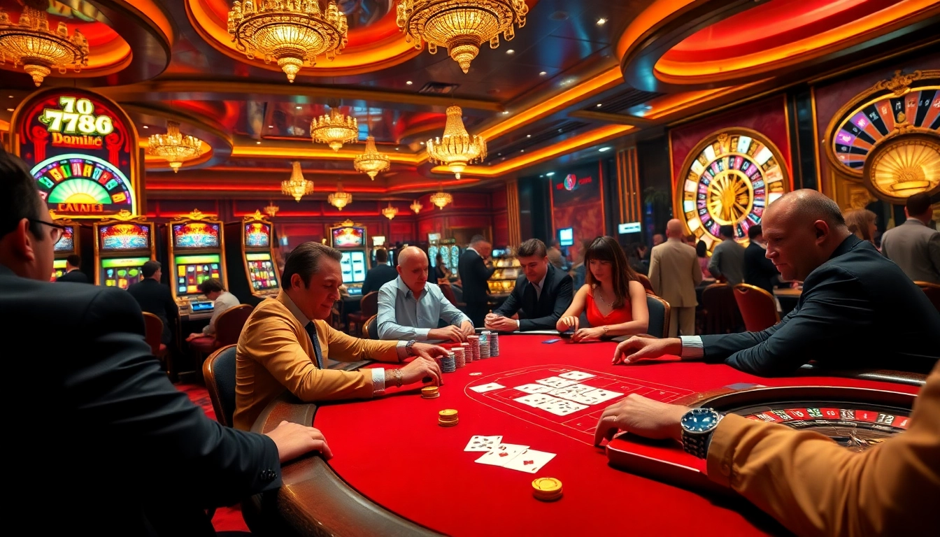 Players engaging in strategic poker bets at 789 club casino, highlighting excitement and luxury.