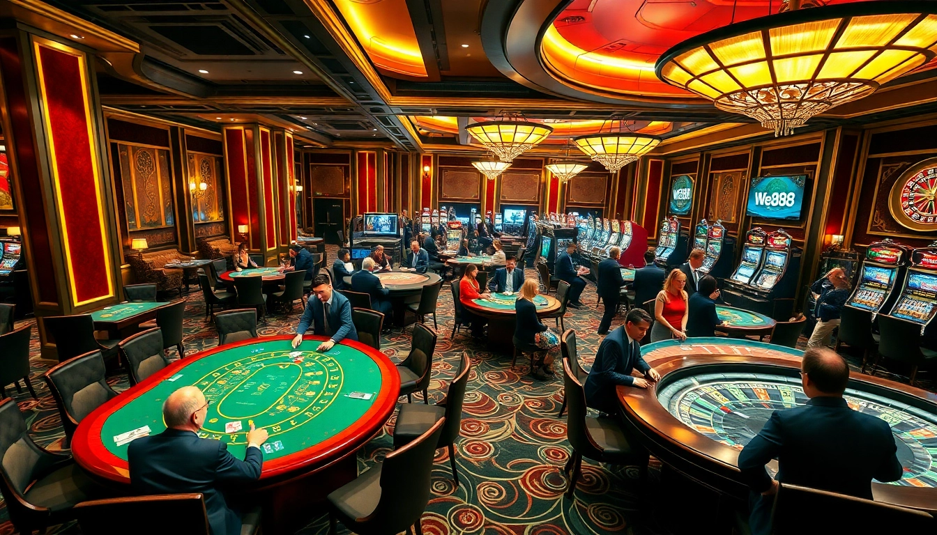 Experience the thrill of WE88 as players engage in vibrant casino games and exciting betting action.