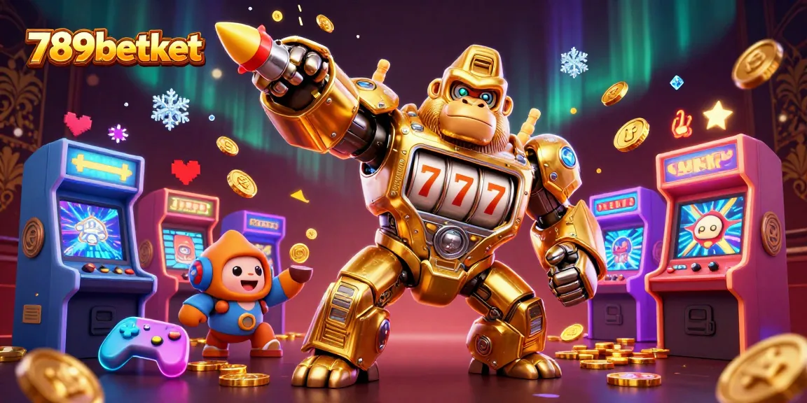 Engage with the 789betket golden gorilla mech in an immersive 3D casino adventure!