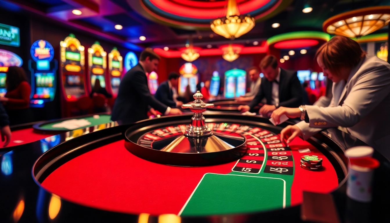 Engaging view of rr88 gratis roulette game with players and colorful chips.
