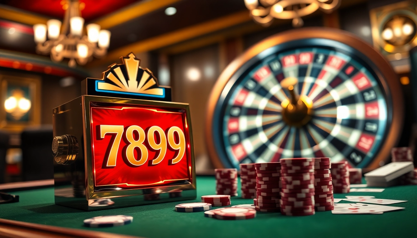 Players engaging with the 789F branded slot machine in a vibrant casino atmosphere.