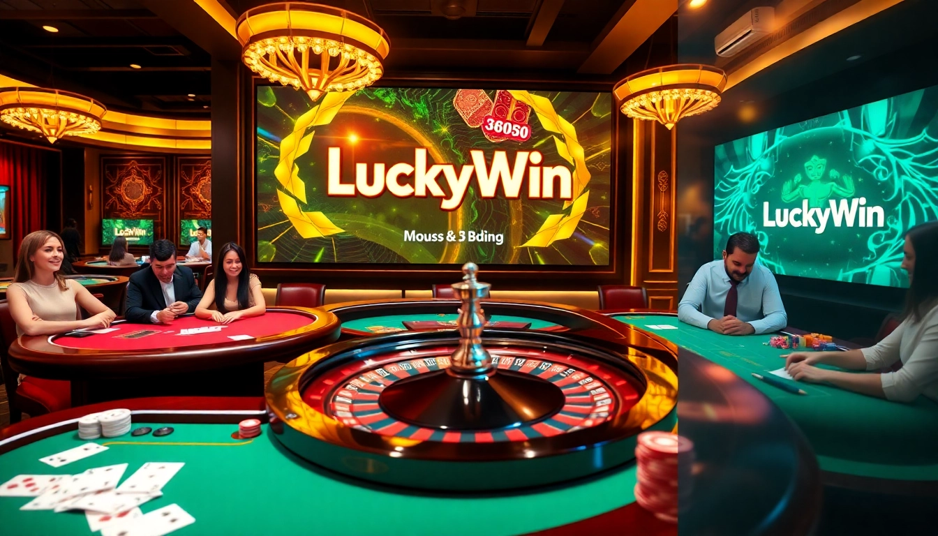 Players enjoying exciting games at LuckyWin's vibrant online casino interface.